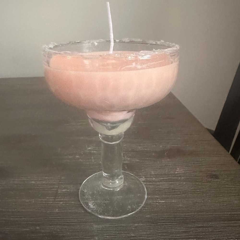 Pink Margarita Glass Candle